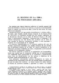 El sentido de la obra de Fernando Arrabal  / José Ortega | Biblioteca Virtual Miguel de Cervantes