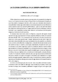 José Checa: "La cultura española en la Europa romántica". Madrid: Visor Libros, 2015, 290 págs. [Reseña] / Irene Atalaya | Biblioteca Virtual Miguel de Cervantes