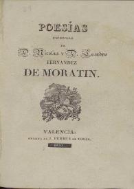 Poesías escogidas / de D. Nicolás y D. Leandro Fernández de Moratín | Biblioteca Virtual Miguel de Cervantes
