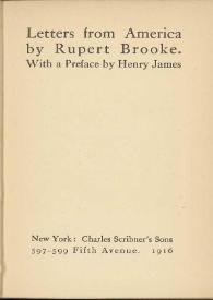 Letters from America / by Rupert Brooke ; with a preface by Henry James | Biblioteca Virtual Miguel de Cervantes