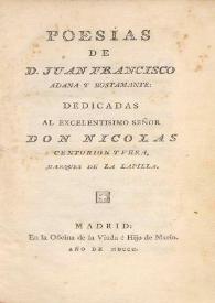 Poesías  / de Juan Francisco Adana y Bustamante | Biblioteca Virtual Miguel de Cervantes