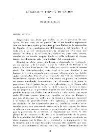Lenguaje y técnica de Galdós / por Ricardo Gullón | Biblioteca Virtual Miguel de Cervantes