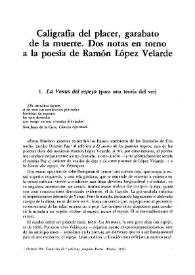 Caligrafía del placer, garabato de la muerte. Dos notas en torno a la poesía de Ramón López Velarde / Luis C. Moliner | Biblioteca Virtual Miguel de Cervantes
