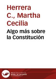 Algo más sobre la Constitución | Biblioteca Virtual Miguel de Cervantes