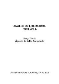 Vigencia de Nellie Campobello / Margo Glantz | Biblioteca Virtual Miguel de Cervantes