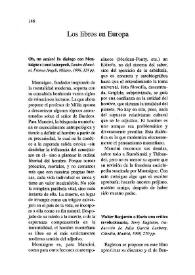 Cuadernos hispanoamericanos, núm. 588 (junio 1999). Los libros en Europa / Blas Matamoro | Biblioteca Virtual Miguel de Cervantes