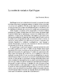 La noción de verdad en Popper / Luis Fernández Moreno | Biblioteca Virtual Miguel de Cervantes