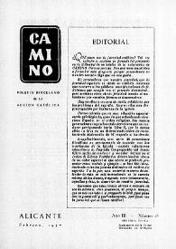 Camino: Boletín del Consejo Diocesano de los Hombres de Acción Católica. Núm. 26, febrero de 1957 | Biblioteca Virtual Miguel de Cervantes
