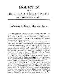 Conferencias de Menéndez Pelayo sobre Séneca / Miguel Artigas y Ferrando | Biblioteca Virtual Miguel de Cervantes