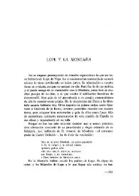 Lope y la montaña / José María de Cossío | Biblioteca Virtual Miguel de Cervantes