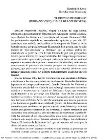 "El destino de Ismenia" ("Jerusalén conquistada" de Lope de Vega) / Elizabeth B. Davis | Biblioteca Virtual Miguel de Cervantes