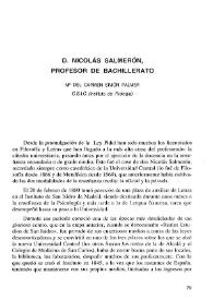 D. Nicolás Salmerón, profesor de bachillerato / Mª del Carmen Simón Palmer | Biblioteca Virtual Miguel de Cervantes