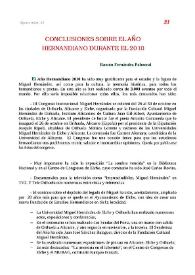 Conclusiones sobre el año Hernandiano durante 2010 / Ramón Fernández Palmeral | Biblioteca Virtual Miguel de Cervantes