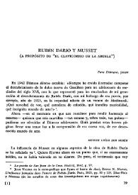 Rubén Darío y Musset (A propósito de "El clavicordio de la abuela") / Manuel Alvar | Biblioteca Virtual Miguel de Cervantes