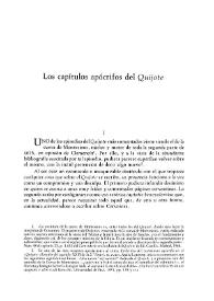 Más información sobre Los capítulos apócrifos del Quijote  / Mariano Baquero Goyanes