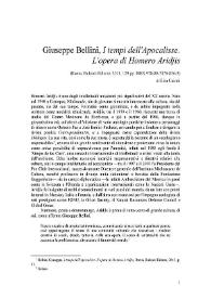 Giuseppe Bellini, I tempi dell'Apocalisse. L' opera di Homero Aridjis / Elisa Cairati | Biblioteca Virtual Miguel de Cervantes