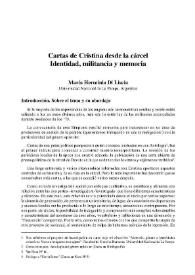 Cartas de Cristina desde la cárcel. Identidad, militancia y memoria / María Herminia Di Liscia      | Biblioteca Virtual Miguel de Cervantes
