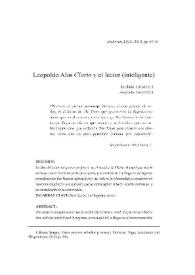 Leopoldo Alas "Clarín" y el lector (inteligente)  / Jean-François Botrel  | Biblioteca Virtual Miguel de Cervantes