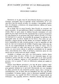 Juan Ramón Jiménez en lo permanente   / por Francisco Garfias | Biblioteca Virtual Miguel de Cervantes