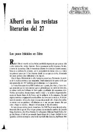 Alberti en las revistas literarias del 27 / Amancio Sabugo Abril  | Biblioteca Virtual Miguel de Cervantes