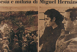 Miguel Hernández en la prensa italiana. Foto tomada en Jaén.
