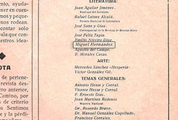 Portada de la revista «Rumbos» donde escribió Miguel Hernández.