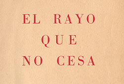 Portada de «El rayo que no cesa» de Miguel Hernández.