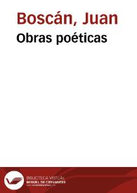 Obras poéticas / Juan Boscán | Biblioteca Virtual Miguel de Cervantes