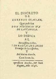 El Discreto / Lorenzo Gracián | Biblioteca Virtual Miguel de Cervantes