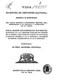 Vida de Miguel de Cervantes Saavedra / escrita e ilustrada con varias noticias y documentos inéditos pertenecientes a la historia y literatura de su tiempo | Biblioteca Virtual Miguel de Cervantes