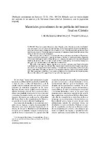 Materiales procedentes de un poblado del bronce final en Cástulo / José María Blázquez Martínez, J. Valiente Malla | Biblioteca Virtual Miguel de Cervantes
