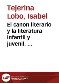 El canon literario y la literatura infantil y juvenil. Los cien libros del siglo XX / Isabel Tejerina Lobo | Biblioteca Virtual Miguel de Cervantes