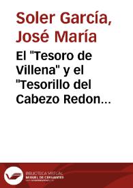 El "Tesoro de Villena" y el "Tesorillo del Cabezo Redondo" / José María Soler García | Biblioteca Virtual Miguel de Cervantes
