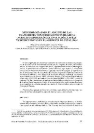 Metodología para el análisis de las transformaciones paisajísticas de áreas rurales mediterráneas. Evolución, causas y consecuencias en el nordeste de Cataluña / Pere Serra Ruiz, David Saurí Pujol, Xavier Pons Fernández | Biblioteca Virtual Miguel de Cervantes