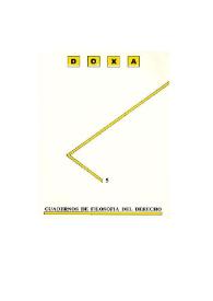 Presentación [Doxa, núm. 5 (1988)] | Biblioteca Virtual Miguel de Cervantes