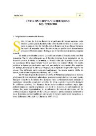 Ética discursiva y legitimidad del Derecho | Biblioteca Virtual Miguel de Cervantes
