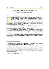 ¿Racionalidad de las necesidades en el Derecho privado? | Biblioteca Virtual Miguel de Cervantes