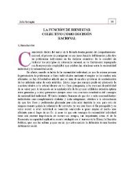 La función de bienestar colectivo como decisión racional | Biblioteca Virtual Miguel de Cervantes