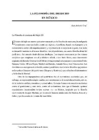 La filosofía del derecho en México / Juan Antonio Cruz | Biblioteca Virtual Miguel de Cervantes