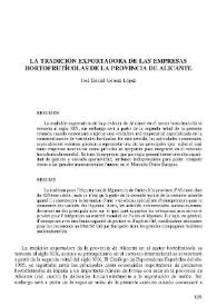 La tradición exportadora de las empresas hortofrutícolas de la provincia de Alicante | Biblioteca Virtual Miguel de Cervantes