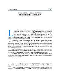 ¿Debe ser la moral el único criterio para legislar? | Biblioteca Virtual Miguel de Cervantes