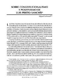Sobre Constitucionalismo y positivismo de Luis Prieto Sanchís / Miguel Carbonell | Biblioteca Virtual Miguel de Cervantes