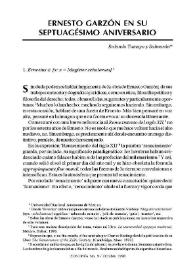 Ernesto Garzón en su septuagésimo aniversario /  Rolando Tamayo y Salmorán | Biblioteca Virtual Miguel de Cervantes