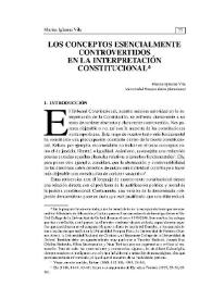 Los conceptos esencialmente controvertidos en la interpretación constitucional | Biblioteca Virtual Miguel de Cervantes