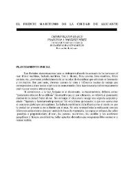 El frente marítimo de la ciudad de Alicante / Carmen Blasco Blasco, Francisco J. Martínez Pérez, Rosario Navalón García | Biblioteca Virtual Miguel de Cervantes