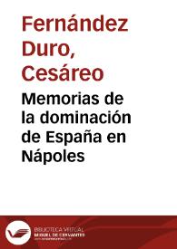 Memorias de la dominación de España en Nápoles | Biblioteca Virtual Miguel de Cervantes