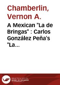 A Mexican "La de Bringas" : Carlos González Peña's "La fuga de la quimera" (1919) / Vernon A. Chamberlin | Biblioteca Virtual Miguel de Cervantes