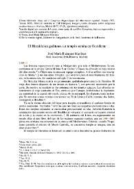 El Herakleion gaditano, un templo semita en Occidente / José María Blázquez Martínez | Biblioteca Virtual Miguel de Cervantes