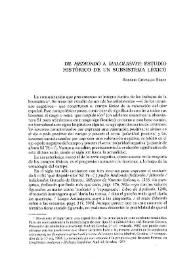 De "hediondo a maloliente": estudio histórico de un subsistema léxico | Biblioteca Virtual Miguel de Cervantes