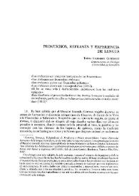 Proverbios, refranes y experiencia de lengua | Biblioteca Virtual Miguel de Cervantes